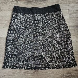 Zara Black Sequence Mini Skirt Size XS